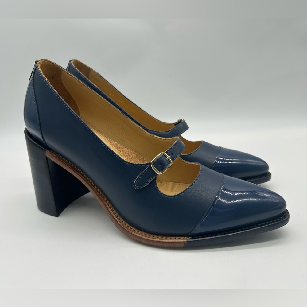 The Office of Angela Scott Miss Eliza Navy Mary Jane Heels Size EU 41 US 11 NWT - Picture 4 of 13
